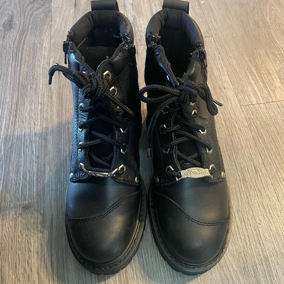 Black Leather River Road Motorcycle Boots EUC Sz 6.5 M main image 11